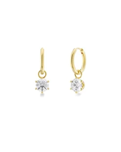 Edblad korvakorut Crown Hoops Gold, Gold pleated