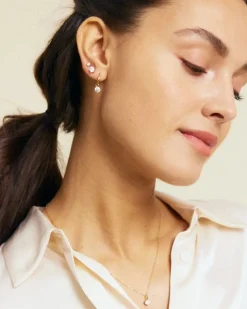 Edblad korvakorut, CROWN STUDS GOLD Kullankeltainen