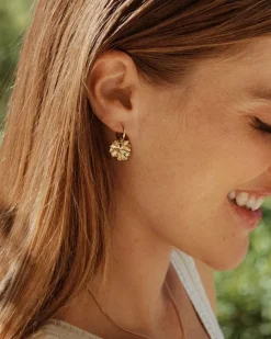 Edblad korvakorut Gerana Hoops, Gold pleated