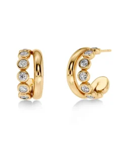 Edblad korvakorut Grace Hoops L, Gold pleated