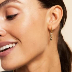 Edblad korvakorut Love Hoops Gold, Gold pleated