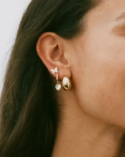 Edblad korvakorut Papillon Studs Gold, Gold pleated