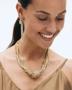 Edblad korvakorut Revel Knot Earrings Gold, Gold pleated