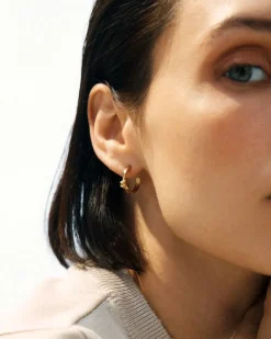 Edblad korvakorut Swivel Hoops Gold, Gold pleated