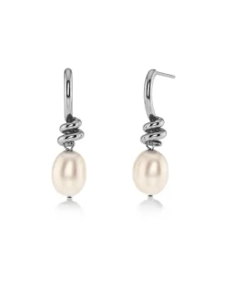 Edblad korvakorut Swivel Earrings Pearl S, Stainless steel