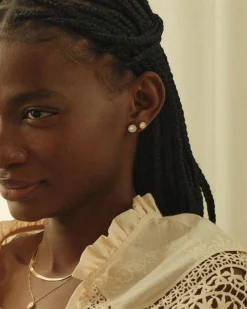 Edblad korvakorut Thassos Studs Mini Gold, Gold pleated