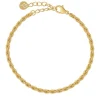 Edblad rannekoru Rope Chain Bracelet Gold, Gold pleated