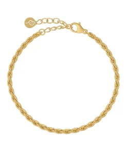 Edblad rannekoru Rope Chain Bracelet Gold, Gold pleated