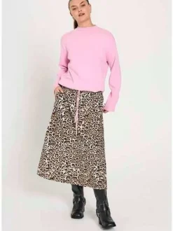 Freequent naisten hame, Malay skirt Ruskea Kuosi