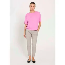 Freequent naisten housut, REX PANT Beige Ruutu