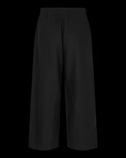 Freequent Naisten housut LA PANT 7/8 LINEN Musta