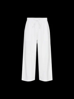 Freequent Naisten housut LA PANT 7/8 LINEN Valkoinen