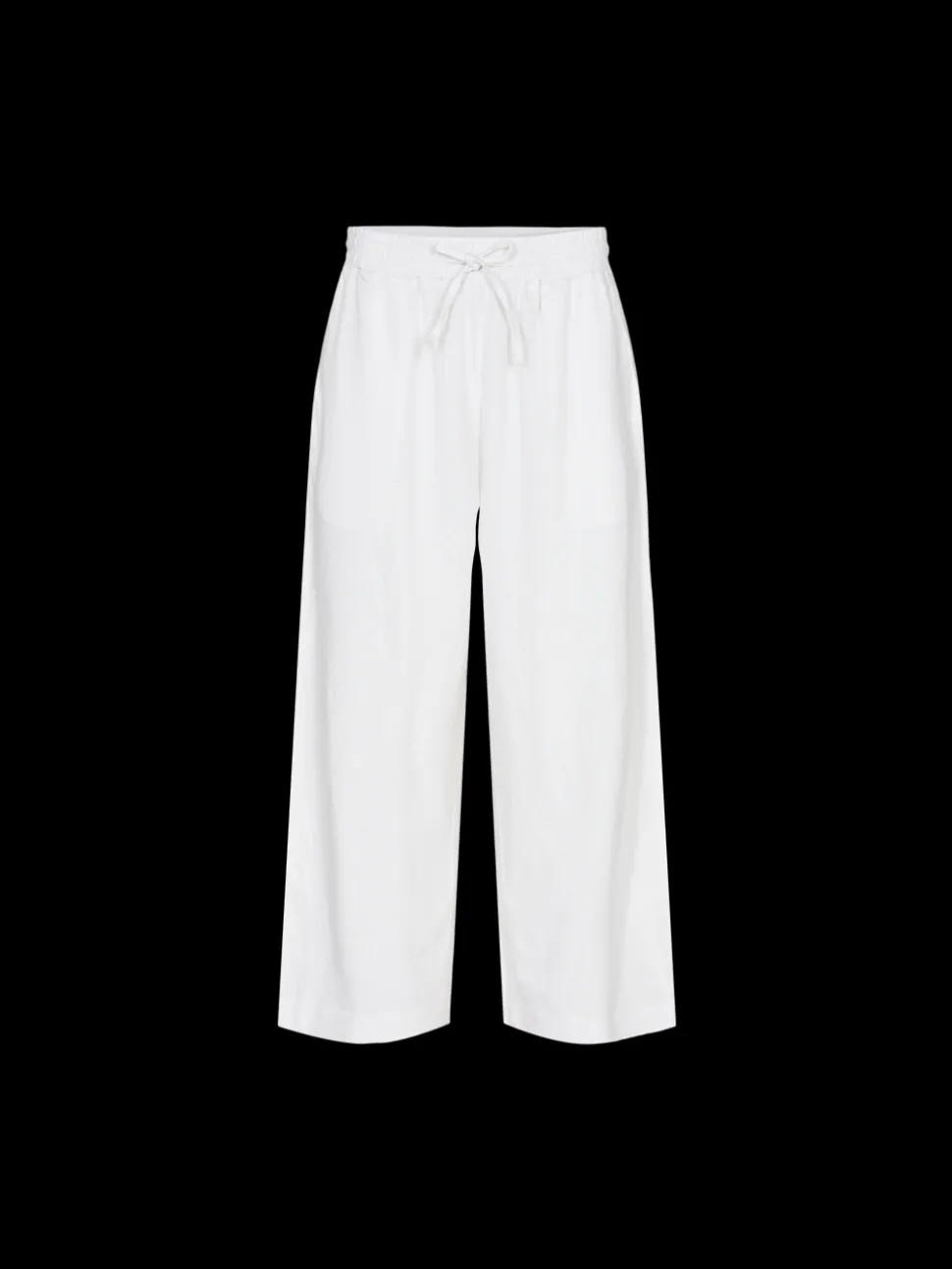 Freequent Naisten housut LA PANT 7/8 LINEN Valkoinen