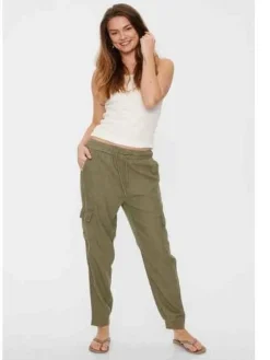 Freequent Naisten Kesähousut, LAVA PANTS Khaki