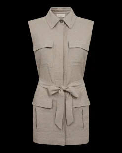 Freequent Naisten Liivi, LAVA WAISTCOAT Vaalea Beige