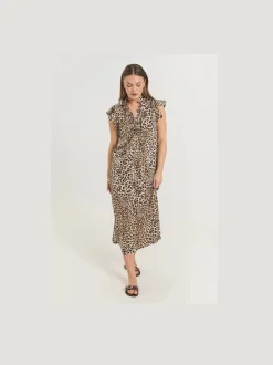 Freequent naisten mekko, BAYLIN DRESS Ruskea Kuosi