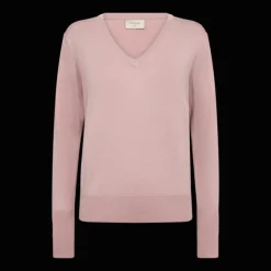 Freequent naisten neule, KATIE PULLOVER V-NECK Vaaleanpunainen