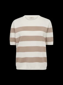 Freequent naisten neulepusero, PIXIE PU Raidallinen Beige