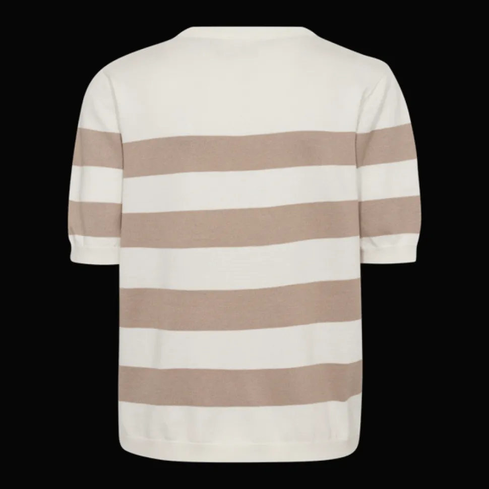 Freequent naisten neulepusero, PIXIE PU Raidallinen Beige