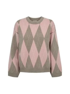 Freequent naisten neulepusero SORA PULLOVER, vaaleanpunainen kuosi