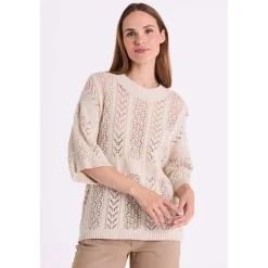 Freequent naisten neulepusero Arwen Pullover, hiekka