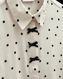 Freequent naisten paitapuserot Lovy Shirt, kuosillinen beige