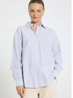 Freequent naisten paitapusero, FELINE SHIRT Raidallinen Sininen
