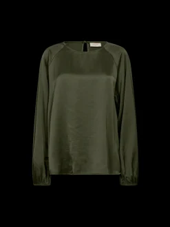 Freequent naisten pusero DOVE BLOUSE, tummanvihreä