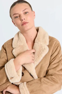 Freequent naisten takki, LAMSE JACKET Konjakinruskea