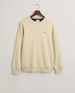 Gant Miesten Collagepaita, REG SHIELD C-NECK Vaalea Beige
