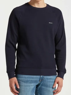 Gant miesten college, WAFFLE TEXTURE C-NECK Tummansininen