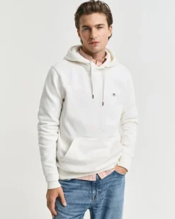 Gant miesten collegehuppari, REG SHIELD HOODIE LUONNONVALKOINEN