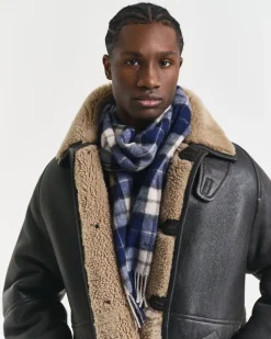 Gant miesten huivi, WOOL CHECKED SCARF Sininen Ruutu