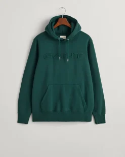 Gant miesten huppari, EMBOSSED SWEAT HOODIE Armeijanvihreä