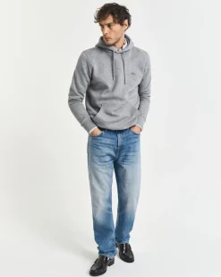 Gant miesten huppari REG SHIELD HOODIE, vaaleanharmaa