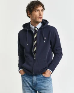 Gant miesten huppari, SHIELD FULL ZIP HOODIE Tummansininen