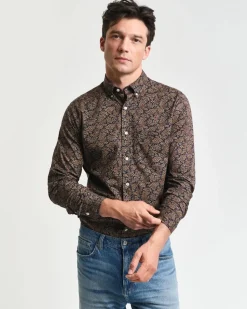 Gant miesten kauluspaita, PAISLEY PRINTED SHIRT Sininen Kuosi
