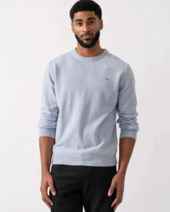 Gant miesten neulepaita Superfine Lambswool C-Neck, vaaleansininen