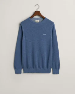 Gant Miesten Neulepusero, COTTON PIQUE C-NECK Indigo