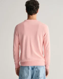 Gant Miesten Neulepusero, CLASSIC COTTON C-NECK Pinkki