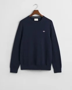 Gant miesten neulepusero, K COTTON MICRO TEXTURED C-NECK TUMMANSININEN