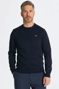 Gant miesten neulepusero CTN-WO C-Neck, tummansininen