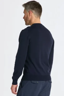 Gant miesten neulepusero CTN-WO C-Neck, tummansininen