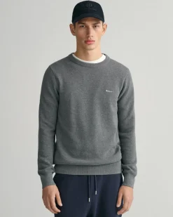 Gant miesten neulepusero, K COTTON PIQUE C-NECK TUMMANHARMAA