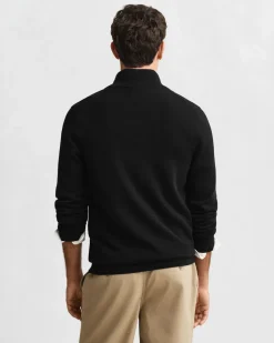Gant miesten neuletakki Casual Cotton Zip Cardigan, musta