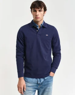 Gant miesten paita, REG SHIELD LS PIQUE RUGGER Tummansininen