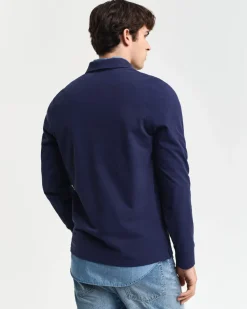 Gant miesten paita, REG SHIELD LS PIQUE RUGGER Tummansininen