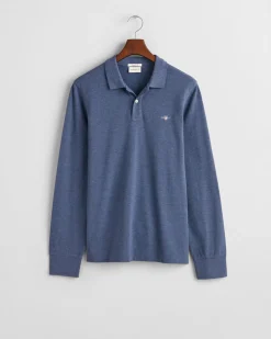 Gant miesten paita, REG SHIELD LS PIQUE RUGGER Sininen, Indigo