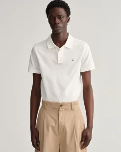 Gant Miesten Pikeepaita, K SOLID PIQUE, REGULAR FIT Valkoinen