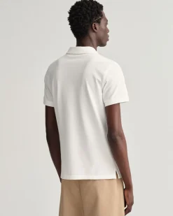 Gant Miesten Pikeepaita, K SOLID PIQUE, REGULAR FIT Valkoinen